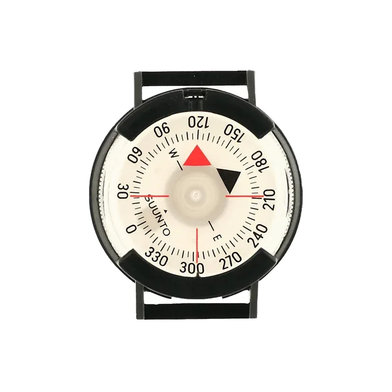 Boussole de poignet Suunto M-9 noire avec bracelet velcro, vue de dessus