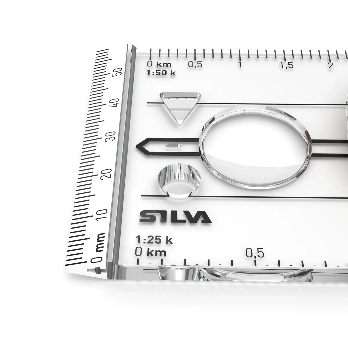 Échelles de carte gravées sur la plaque de la Silva 3NL-360