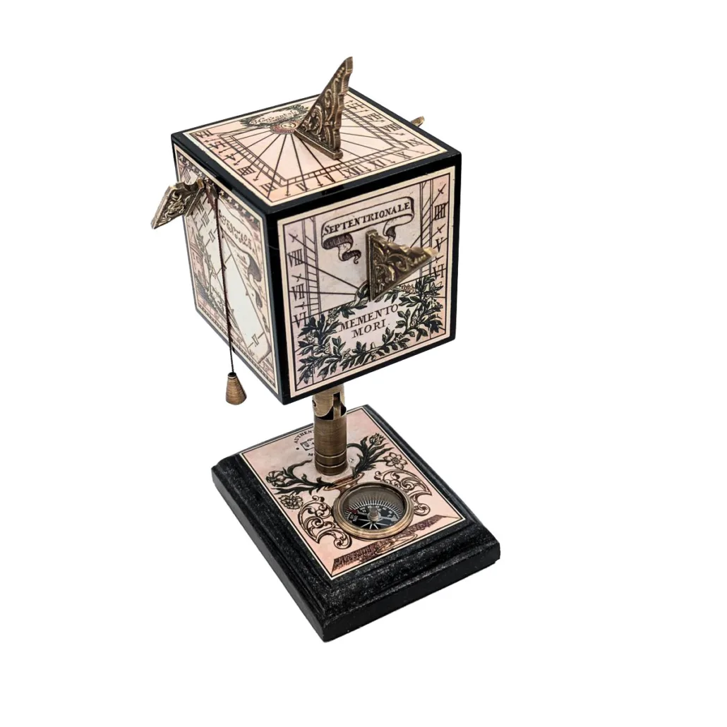 Cadran solaire carré sur piédestal Authentic Models CO049