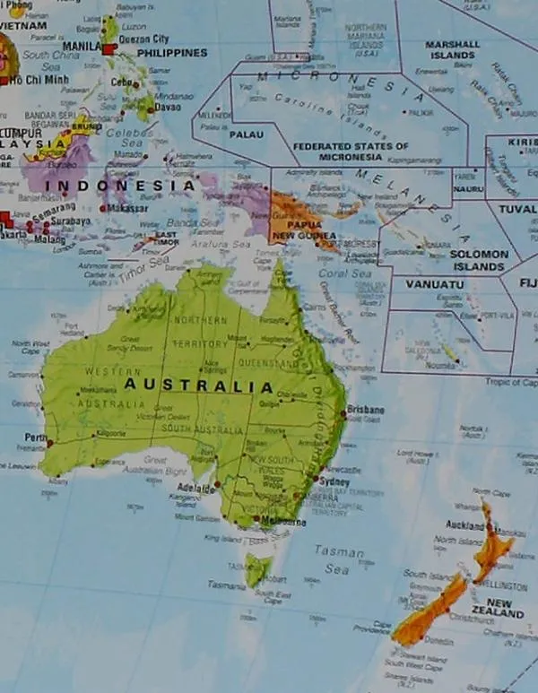 Détail de la carte murale politique Maps International