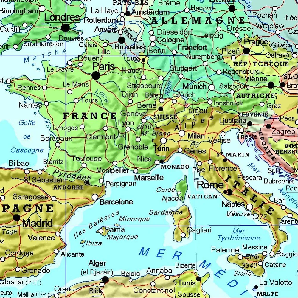 Autre vue du poster Michelin Monde politique plastifié