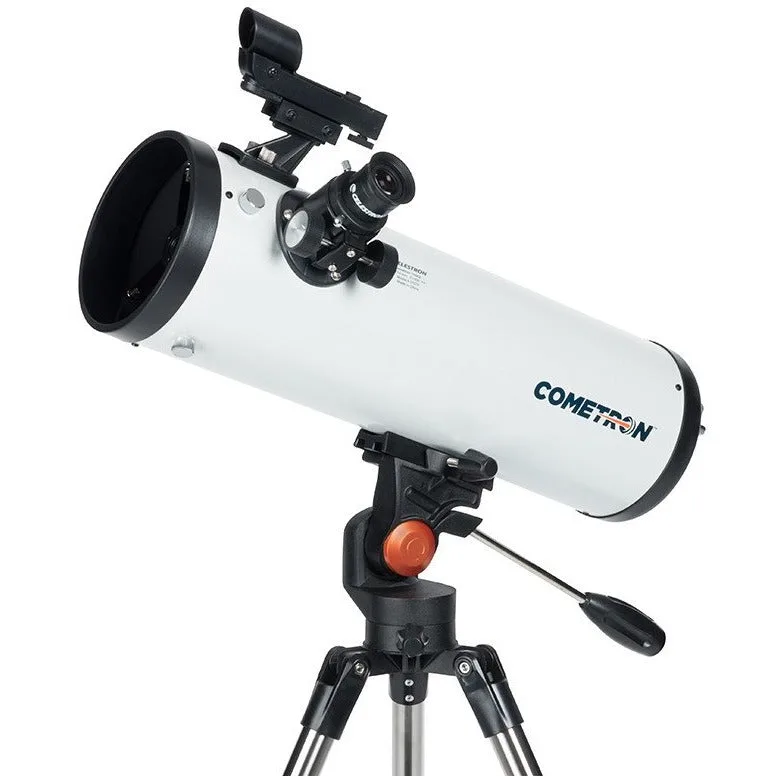 Télescope Celestron Cometron 114AZ blanc sur sa monture azimutale