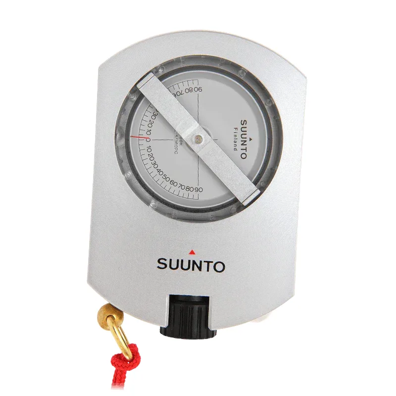 Clinomètre Suunto PM-5/360 PC en aluminium, cadran circulaire et cordon rouge