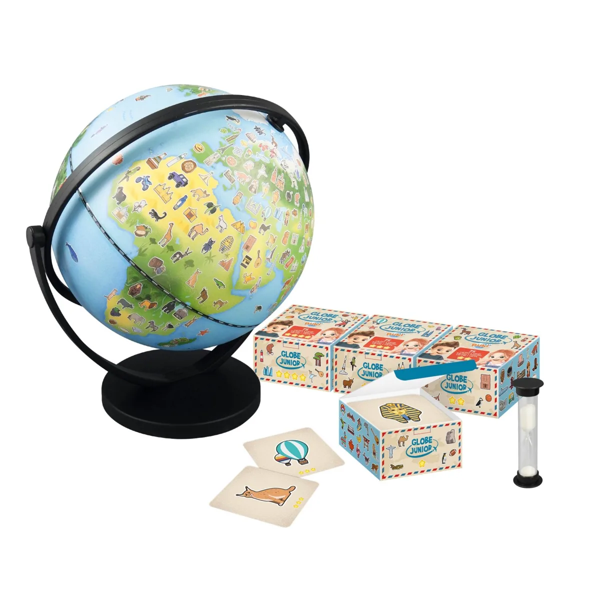 Globe Junior Buki avec ses cartes recto verso et son sablier