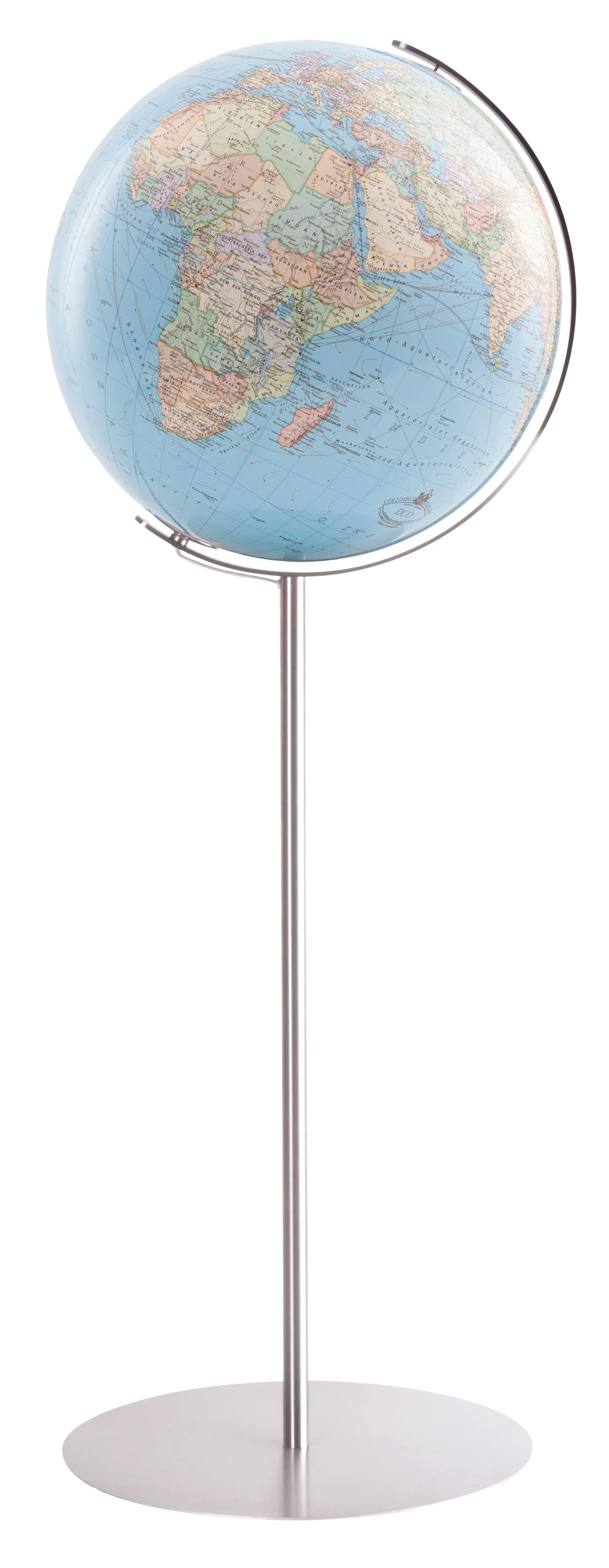 Globe sur pied Columbus DUO Regent, sphère de 40 cm au sommet d'un fût en inox sur un disque plat