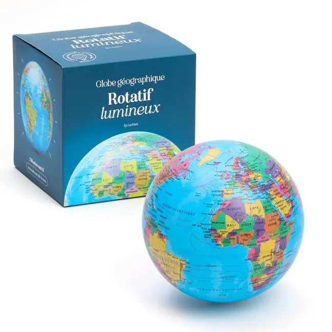 Globe terrestre rotatif lumineux 14 cm de Nature & Découvertes