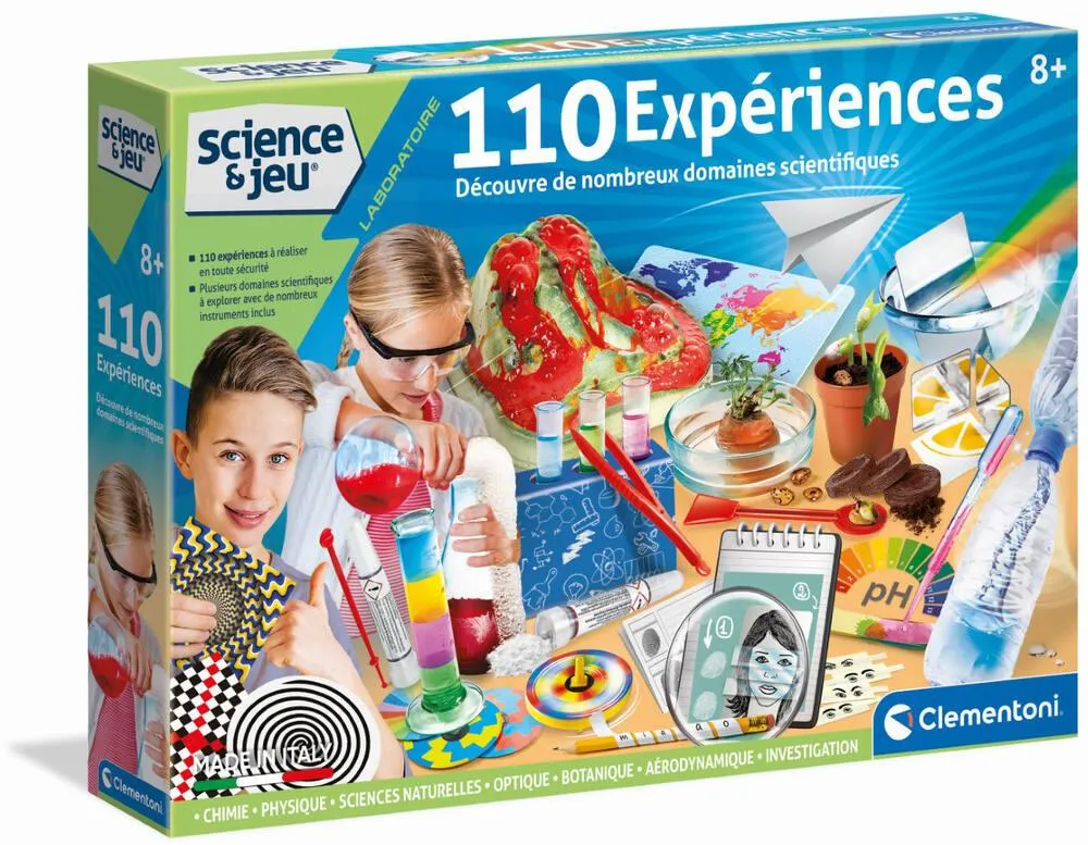 Coffret Clementoni 110 expériences Sciences et Jeu avec son manuel illustré