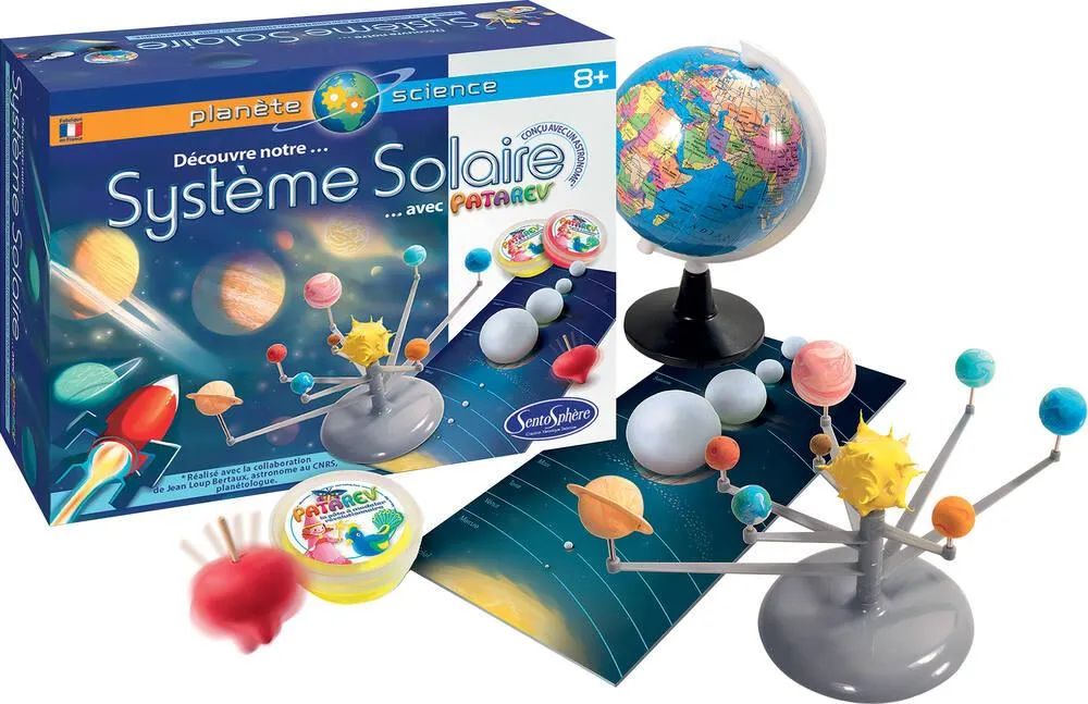 Coffret scientifique Patarev Le Système Solaire avec globe et pots de pâte à modeler