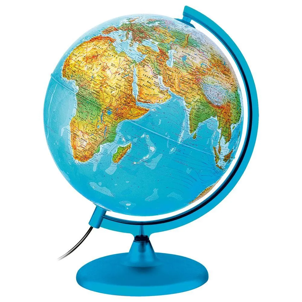 Globe lumineux de 25 cm du Labo des Curieux avec pied et méridien en plastique