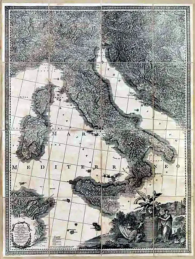 Carte de l'Italie de Rizzi Zannoni (1802)