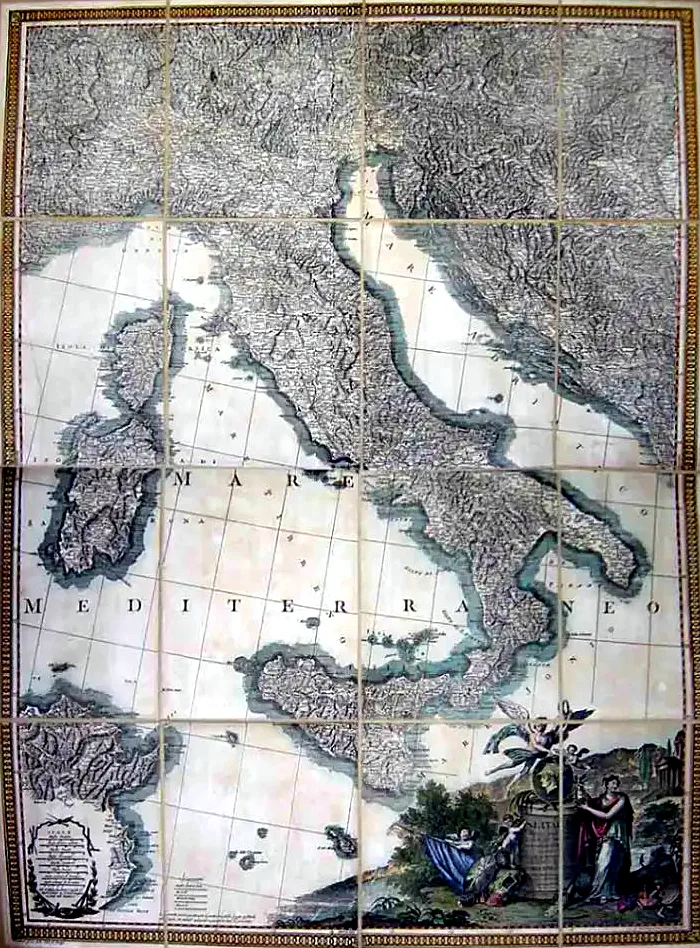 Carte de l'Italie de Rizzi Zannoni (1802)