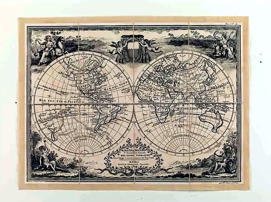 Planisphère Cassini du capitaine Cook (1788)