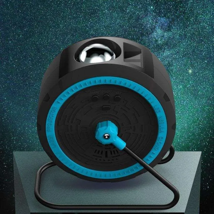 Lampe veilleuse féérique Jupiter, projecteur noir et bleu