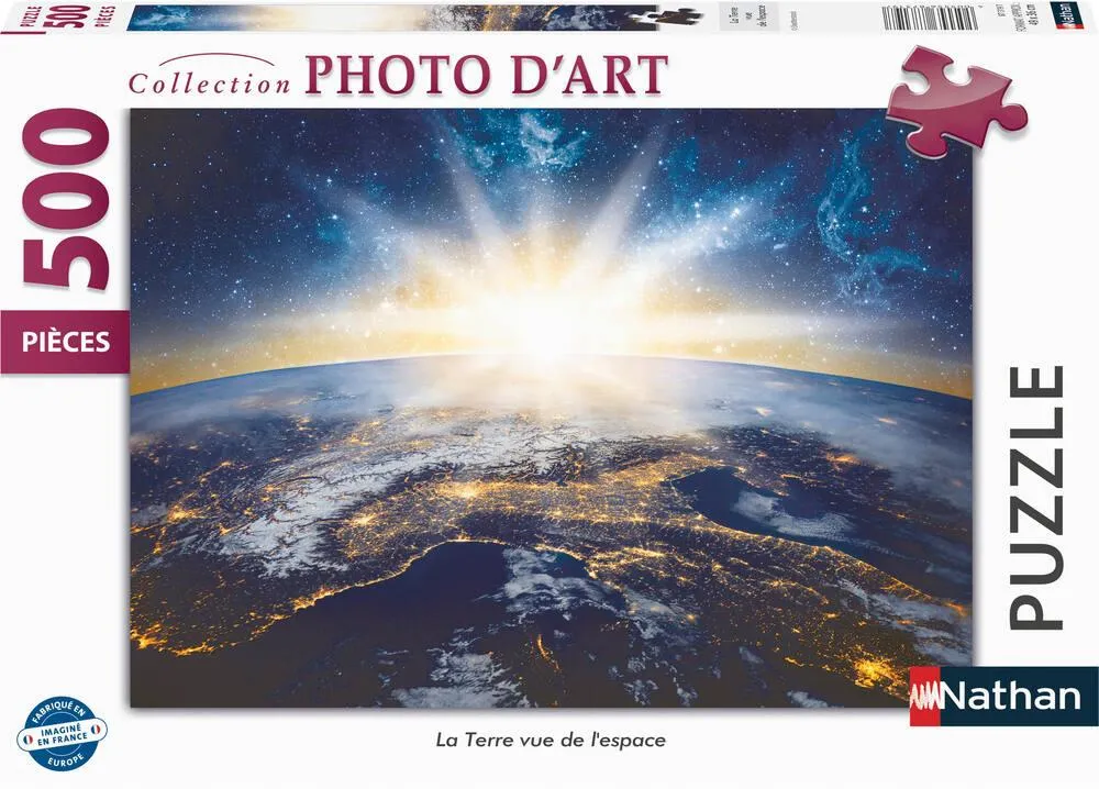 Puzzle Nathan 500 pièces La Terre vue de l'espace avec la Méditerranée